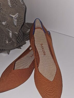 Rothy's Women's Pointed II Slip-On Flats Size 12 in Rust Burnt Orange Color